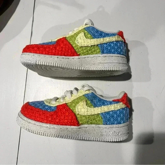 Nike Air Force‎ 1 Low Hemp Multi-color (PS) Kids 9C unisex crochet - Picture 6 of 9